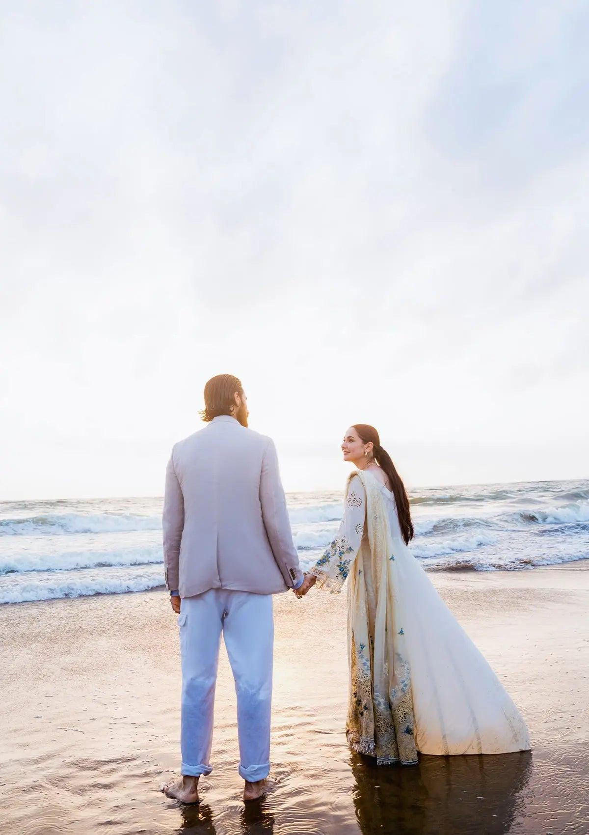 Ayra, the off white dress from ELAF's 'HAI KUCH' 2024 Collection. This product shot shows beautiful embroidery work on the outfit