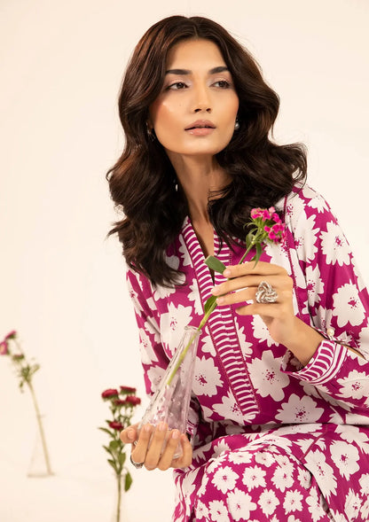 IVERA in dark pink color with white florals from ELAF's STITCHED COLLECTION 2025.