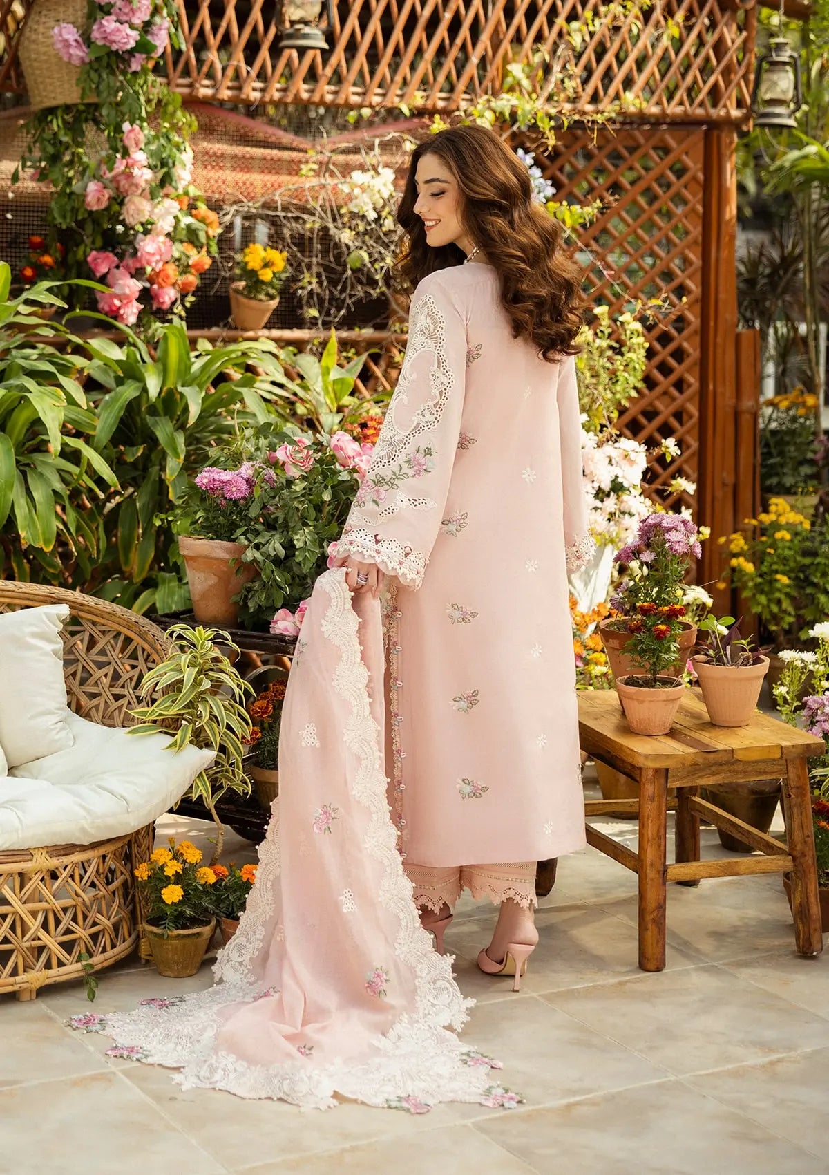 Beautifully designed EMBROIDERED COTTON NET PATCHED DUPATTA.