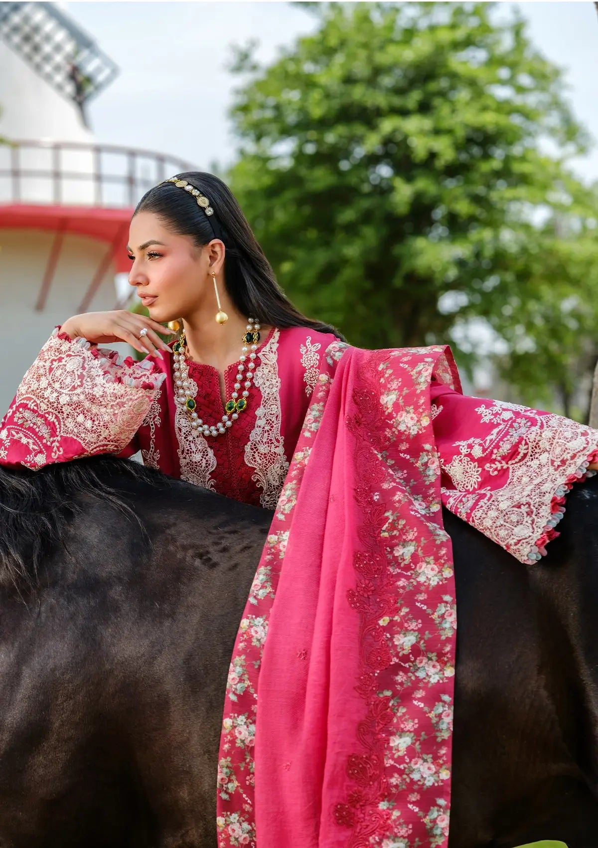 JULIET wearing this beautiful dress from ELAF LUXURY LAWN 2025 VOL 2