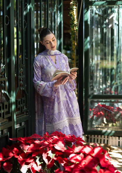 Charming front image of digital printed lawn dress.