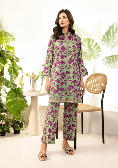KOA Printed Lawn shirt and Digital Printed Cambric trouser from ELAF's STITCHED COLLECTION 2025.
