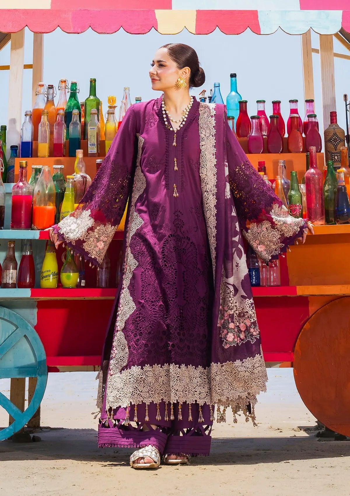 Hania Luxury Schiffli Lawn and Printed Monark Dupatta from ELAF's 'HAI KUCH' Festive Lawn 2024 Collection.