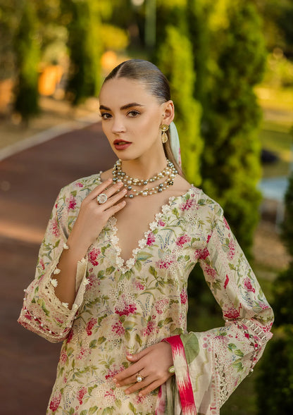Radiant Embroidered Organza Sleeves Border.