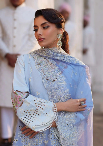 Close up image of AMYRA beautiful Schiffli Lawn Sleeves.