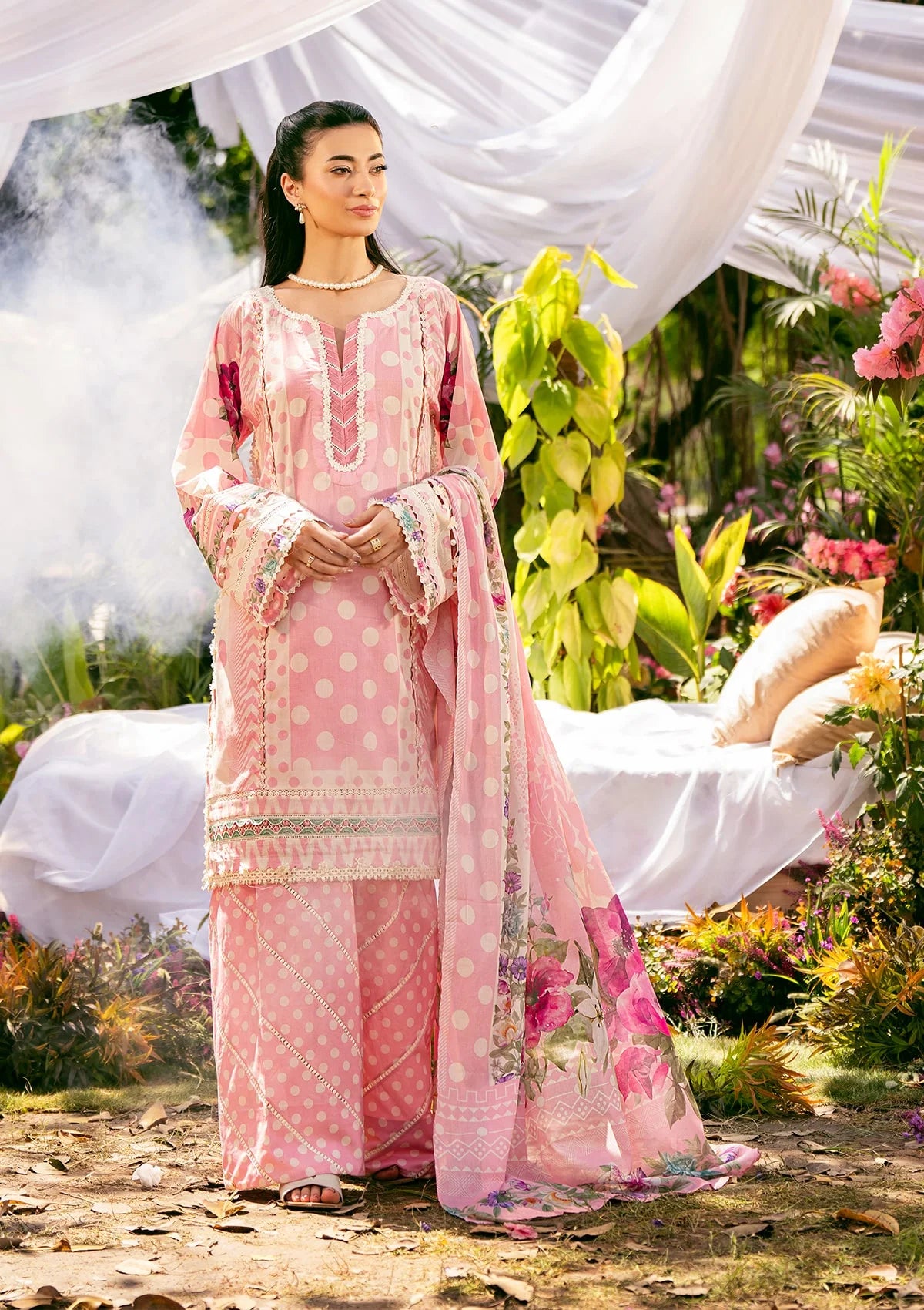ROSE DUSK DIGITAL PRINTED LAWN FRONT and DIGITAL PRINTED VOILE DUPATTA from ELAF PRINTS COLLECTION 2025.