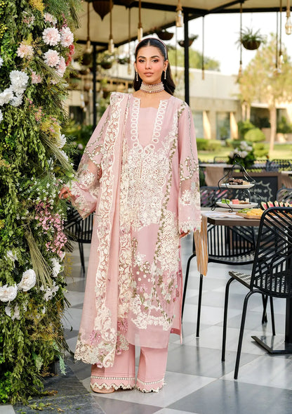OH MY ROSE EMBROIDERED LAWN LASERWORK FRONT CENTER PANEL AND EMBROIDERED ORGANZA DUPATTA FROM ELAF LUXURY LAWN 2025 VOL 2