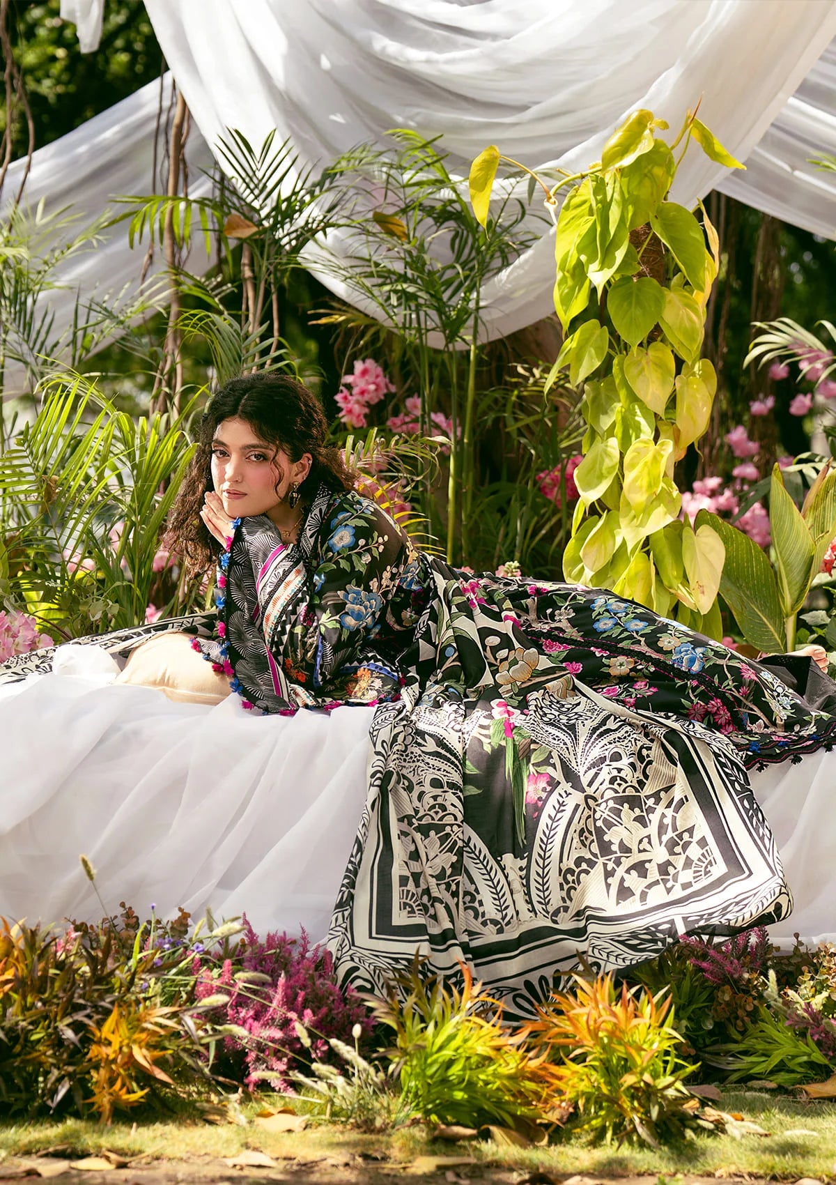 Elegant dress in lawn stuff , soft and breezy.